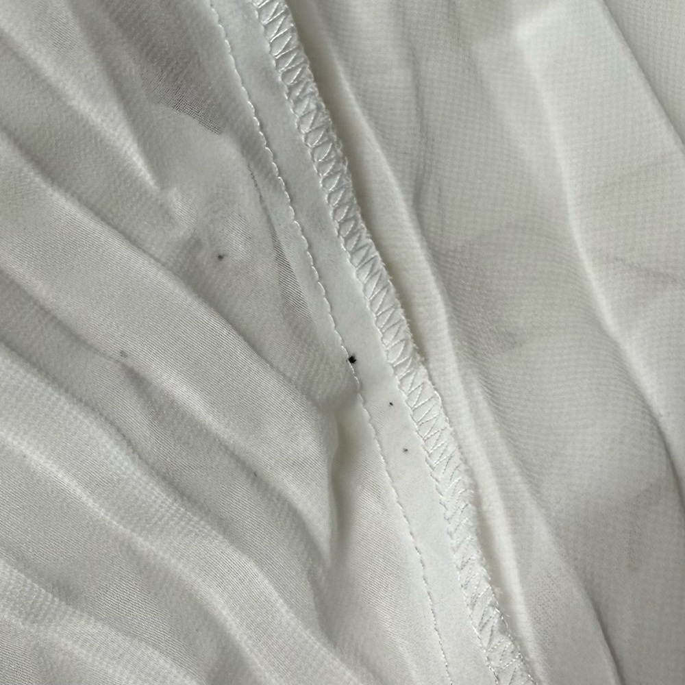 Commense White Pleated Chiffon Maxi Dress Satin Bodice Semi Sheer Small NWT - Picture 10 of 10